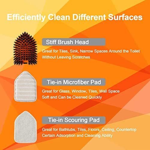 Tile Tub Scrubber Brush with 3 Heads and 56 Long Handle