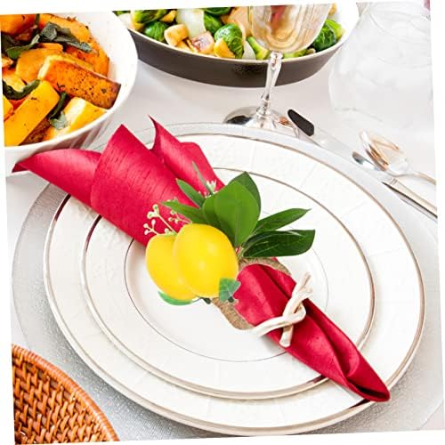 Cabilock 4pcs Artificial Fruit Napkin Ring Decor for Wedding