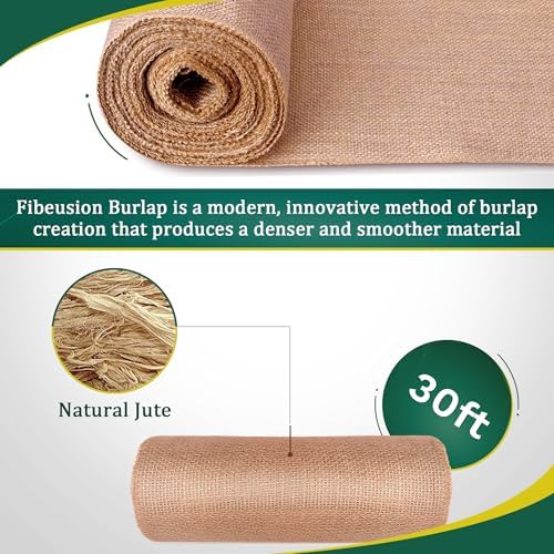 FIBEUSION Burlap Table Runner 6 Inch x 30 Ft
