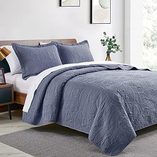 Loves Cabin King Size Quilt Set Blue Bedspreads