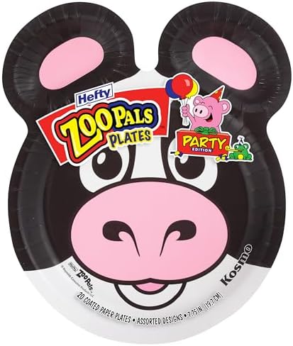 Hefty Zoo Pals Party Paper Plates 20 Count