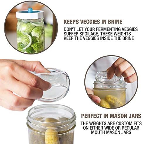 Masontops Pickle Pebble Glass Weights for Fermentation