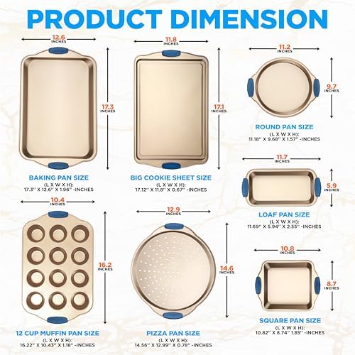 NutriChef 8-Piece Nonstick Bakeware Set