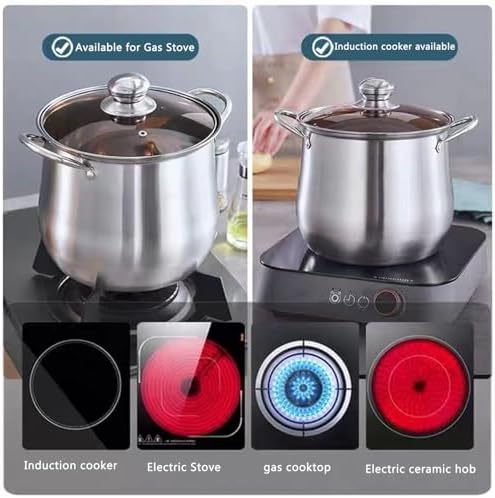 SVRITE 109Qt Stainless Steel Stock Pot with Lid and Steamer Basket
