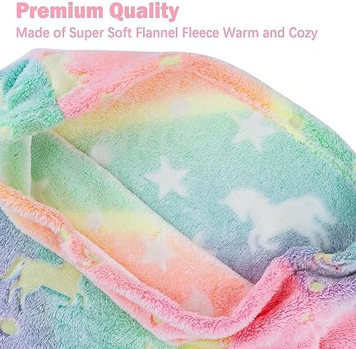 Viviland Kids Mermaid Tail Blanket - Glow in the Dark Super Soft Flannel 17x39