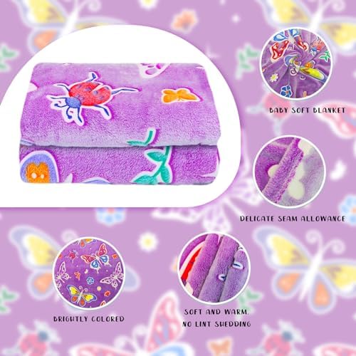 Glow in The Dark Butterfly Blanket for Girls and Kids