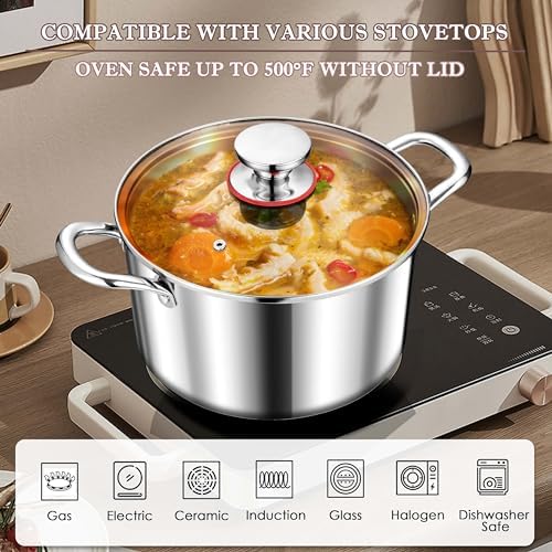 Herogo 6 Quart Stainless Steel Stock Pot with Lid