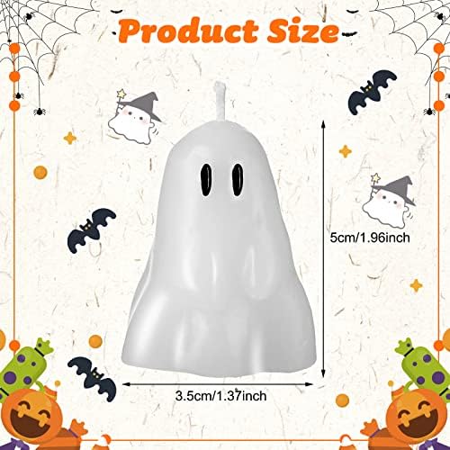 Jutom 10 Pack White Halloween Decor Candles