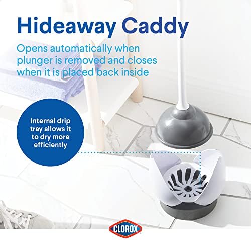 Clorox Toilet Plunger with Hideaway Caddy