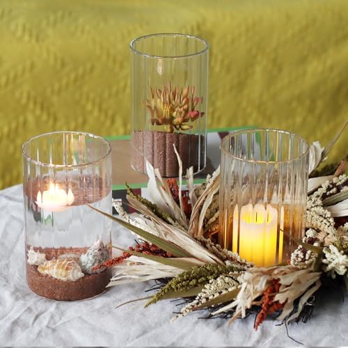 12Pcs Glass Cylinder Vases for Centerpieces
