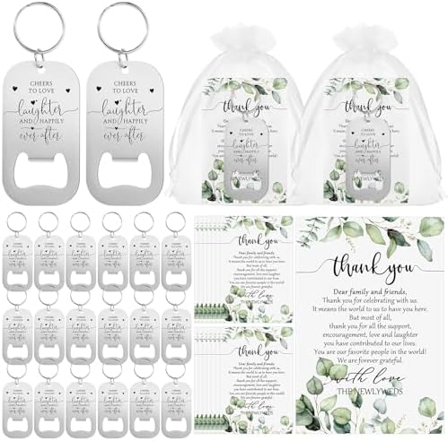50 Sets Wedding Favors Bottle Opener Keychain Gift Set