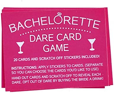 Printed Party Bachelorette Dare Card Game 20 Cards