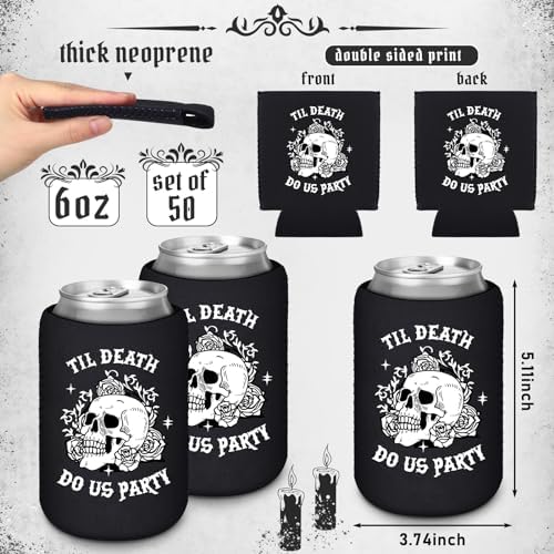 50 Pcs Gothic Halloween Beverage Sleeves for Bachelorette Parties