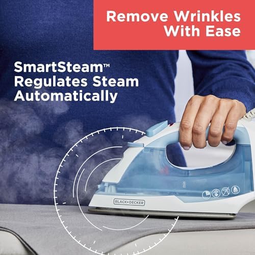 BLACKDECKER Compact Iron with Steam Auto Shutoff Nonstick Plate 1200 Watts
