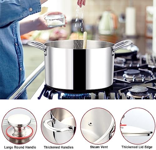 LIANYU 6QT Stainless Steel Stockpot with Lid
