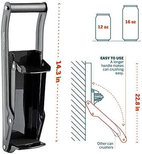 HomeBuddy Can Crusher for Recycling - Wall Mount 12 Oz 16 Oz