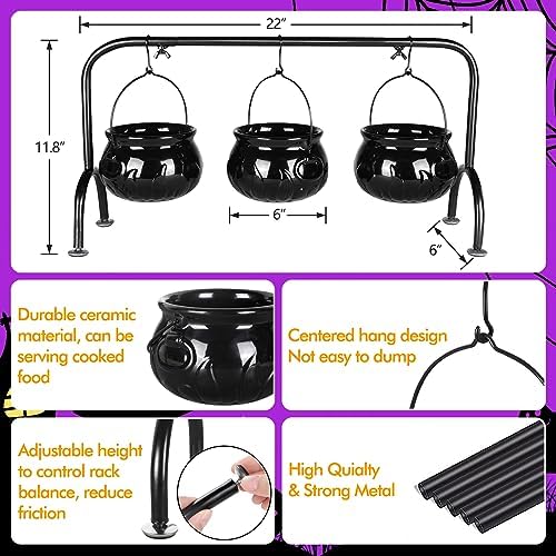 Halloween Witch Cauldron Serving Bowl Set