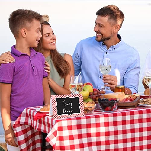 TaoBary 24 Pcs Red Gingham Chalkboard Party Decorations