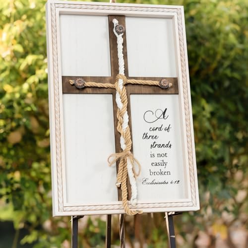 Three Strand Unity Cross Wedding Ceremony Sign 10x15in