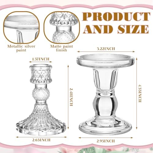 Irenare Unity Candles with Glass Holder Set for Weddings and Events