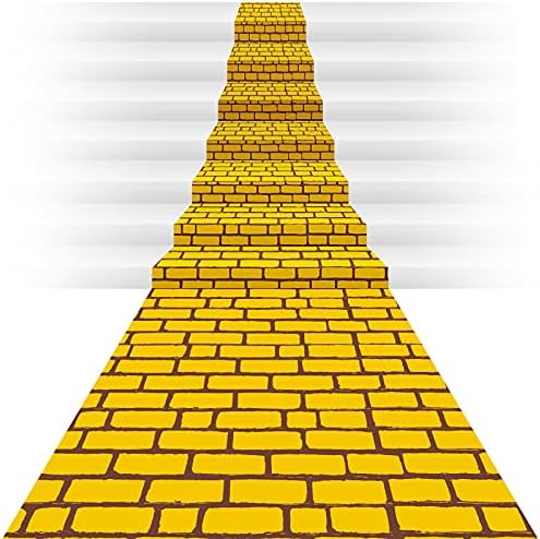 Chuangdi Yellow 45 x 9 Feet Brick Wall Aisle Runner