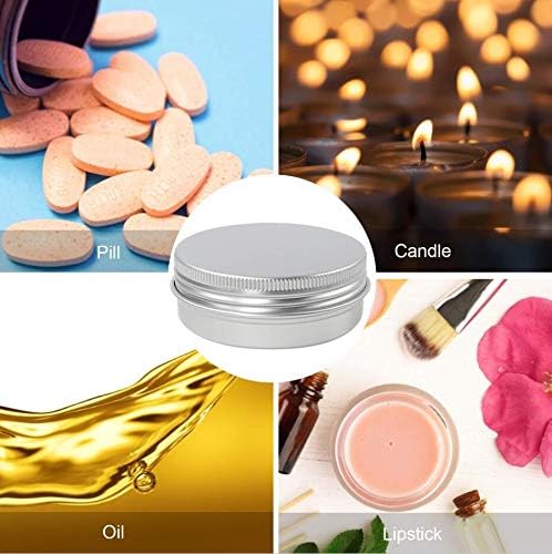 48 Pcs 1 Oz Silver Aluminum Cans with Screw Top Lids