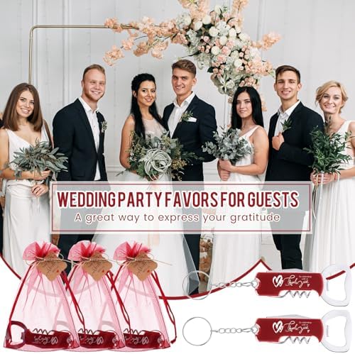 Vesici 24 Piece Wedding Favors with Bottle Openers and Keychains