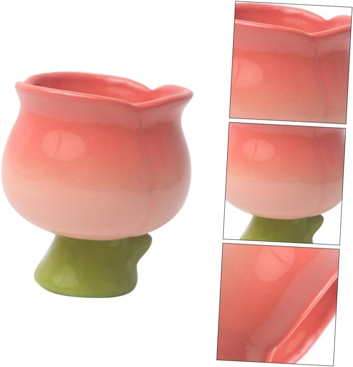 Elegant Tulip Ceramic Ice Cream Cup Multifunctional Mug