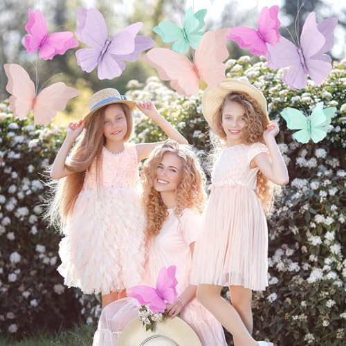 Butterfly Party Decorations 4 Pcs 3D Hanging Set
