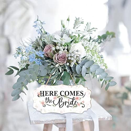 CHDITB Here Comes The Bride Wooden Wall Sign 12x5