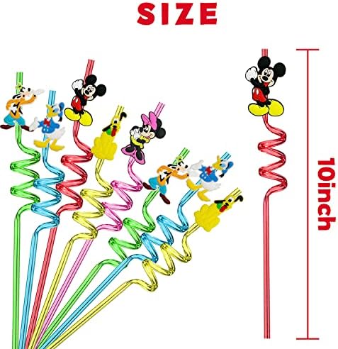 25pcs Mouse Straws with Cleaning Brushes for Birthday Parties