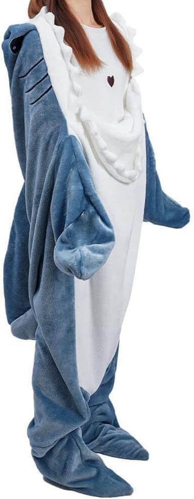 Shark Blanket Hoodie Onesie for Adults Kids