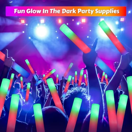 OLUPP 70 PCS LED Foam Glow Sticks with 3 Modes