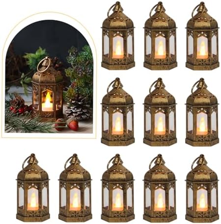 LLQ 8Pcs Mini LED Lanterns with Tealight