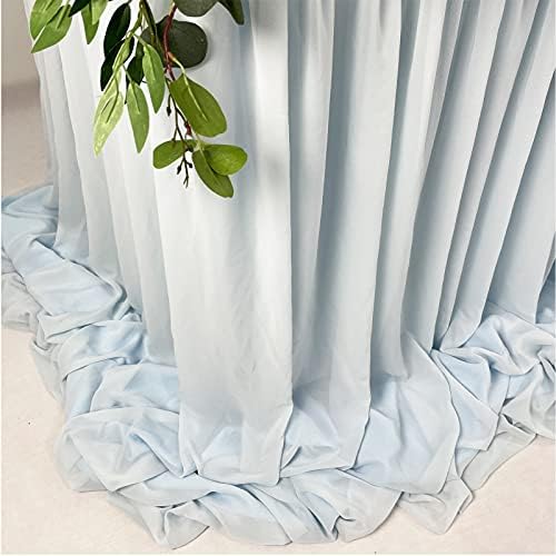 Blue Pooling Chiffon Table Skirt 14FT Extra Length