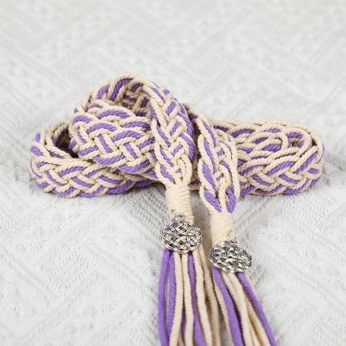 Handfasting Cord Wedding Lasso with Pendants Purple