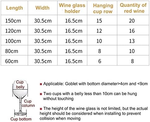 ShyhHts Wall Mounted Wine Rack - 120cm Durable Adjustable Holder