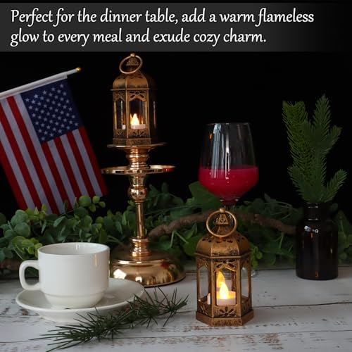 LLQ 8Pcs Mini LED Lanterns with Tealight