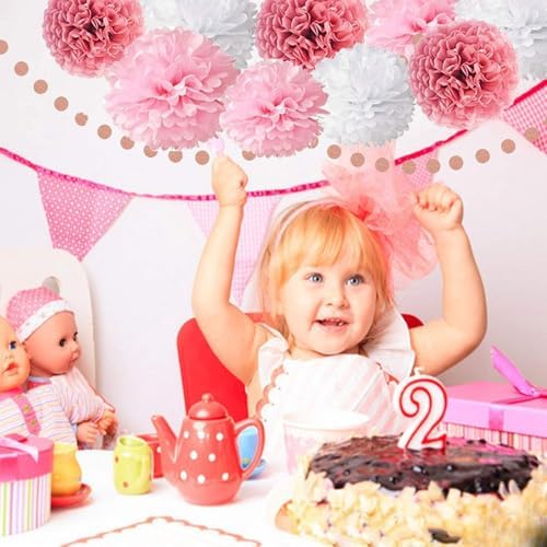OuMuaMua Rose Gold Birthday Decorations Set