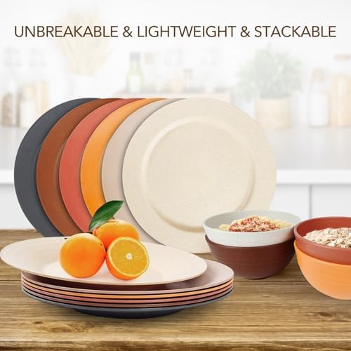 Greenandlife 10 Inch 6 Pack Wheat Straw Plates