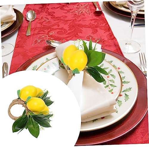 Cabilock 4pcs Artificial Fruit Napkin Ring Decor for Wedding