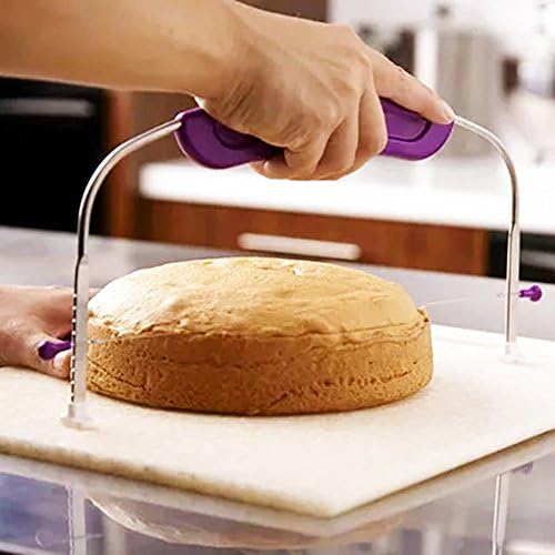 Adjustable Cake Cutter Leveler with Stainless Steel Blades and Handle