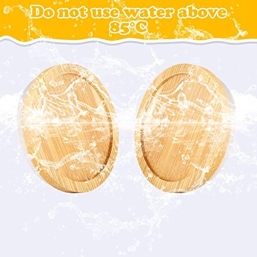 6 Pack Yogurt Jar Lids with Bamboo Wood and Silicone Seals