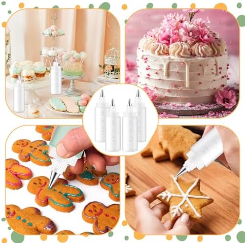 4 oz Plastic Icing Bottles for Cookie Decorating
