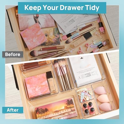 Vtopmart 25 PCS Clear Plastic Drawer Organizers Set