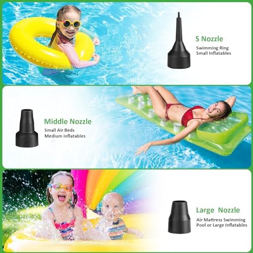AGPTEK Electric Air Pump with 3 Nozzles