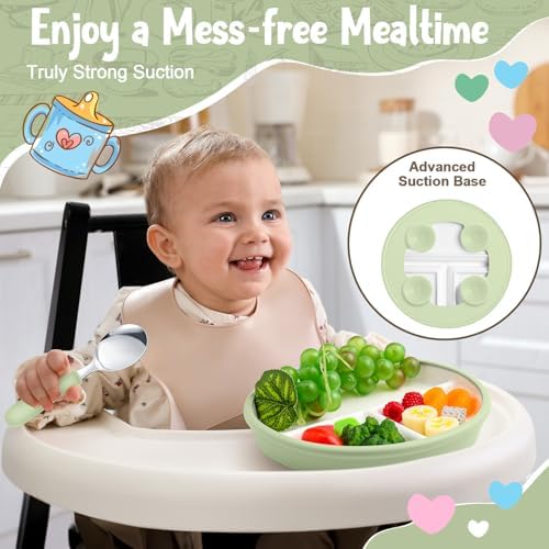 Teenyyou 3 Pack 8 Toddler Plates Feeding Set