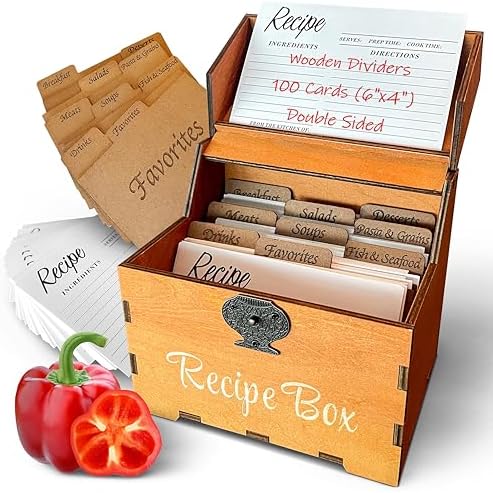 Albino Monkey Recipe Holder with 100 Cards and 9 Dividers