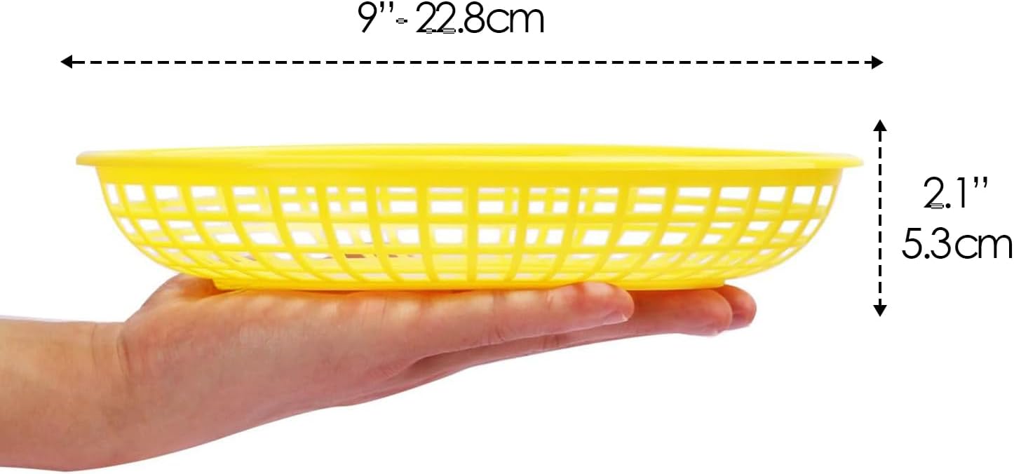 Cuban Fiesta Multicolor Plastic Food Baskets 6 Pack