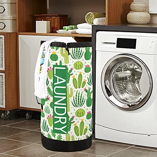 Cactus Laundry Bag Backpack with Dirty Clothes Organizer Extra Large Heavy Duty